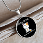 My Cat Was Sitting Circle Necklace Stainless Steel or 18k Gold 18-22"-Express Your Love Gifts