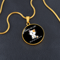 My Cat Was Sitting Circle Necklace Stainless Steel or 18k Gold 18-22"-Express Your Love Gifts