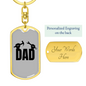 My Dad Is A Carpenter Swivel Keychain Woodworker Dog Tag Stainless Steel or 18k Gold-Express Your Love Gifts