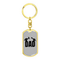 My Dad Is A Carpenter Swivel Keychain Woodworker Dog Tag Stainless Steel or 18k Gold-Express Your Love Gifts