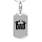 My Dad Is A Carpenter Swivel Keychain Woodworker Dog Tag Stainless Steel or 18k Gold-Express Your Love Gifts
