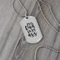 My Dad Kicks Ass Necklace Stainless Steel or 18k Gold Dog Tag 24" Chain-Express Your Love Gifts