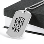 My Dad Kicks Ass Necklace Stainless Steel or 18k Gold Dog Tag 24" Chain-Express Your Love Gifts