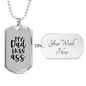 My Dad Kicks Ass Necklace Stainless Steel or 18k Gold Dog Tag 24" Chain-Express Your Love Gifts