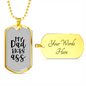 My Dad Kicks Ass Necklace Stainless Steel or 18k Gold Dog Tag 24" Chain-Express Your Love Gifts