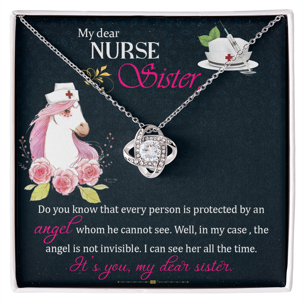My Dear Nurse Sister Healthcare Medical Worker Nurse Appreciation Gift Infinity Knot Necklace Message Card-Express Your Love Gifts
