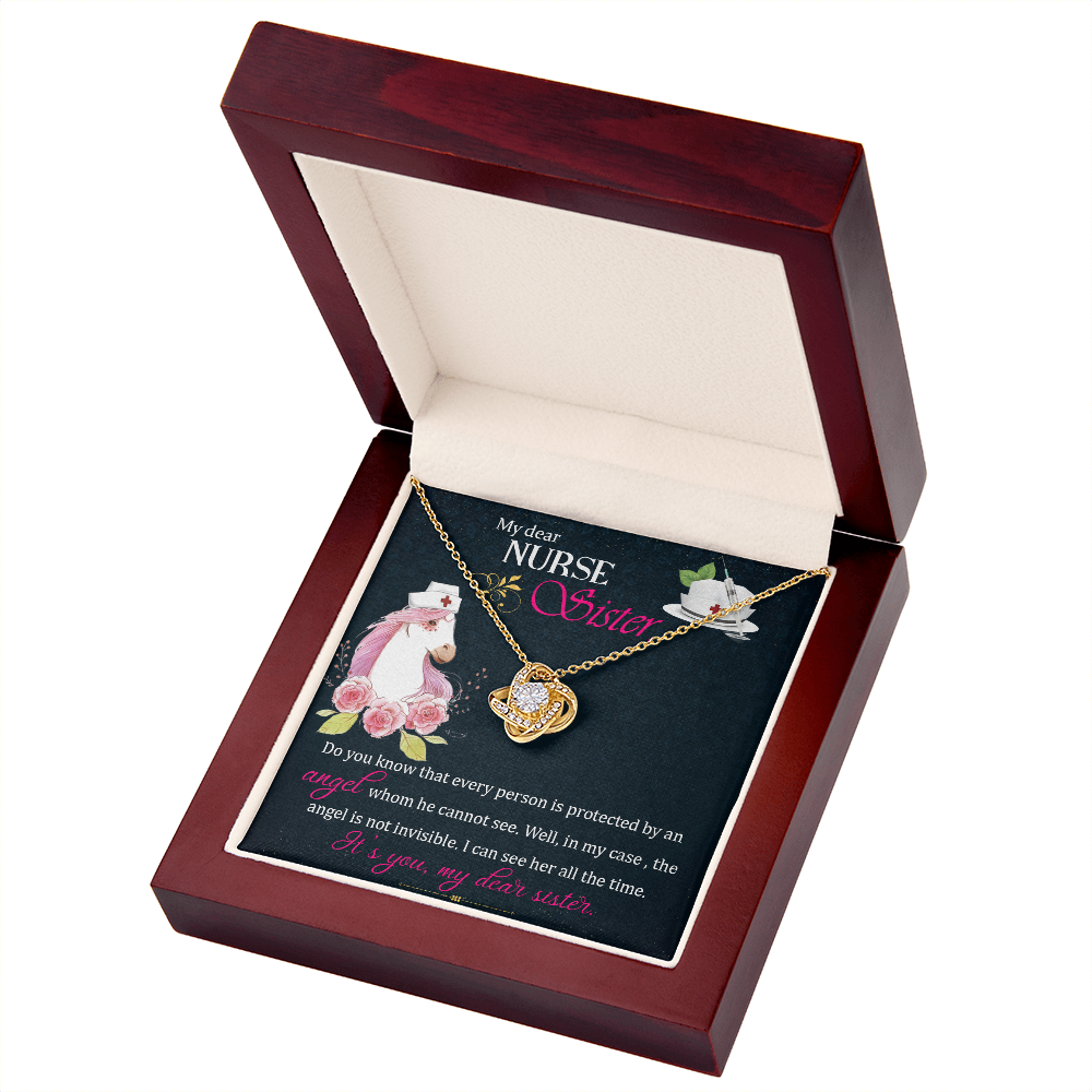 My Dear Nurse Sister Healthcare Medical Worker Nurse Appreciation Gift Infinity Knot Necklace Message Card-Express Your Love Gifts