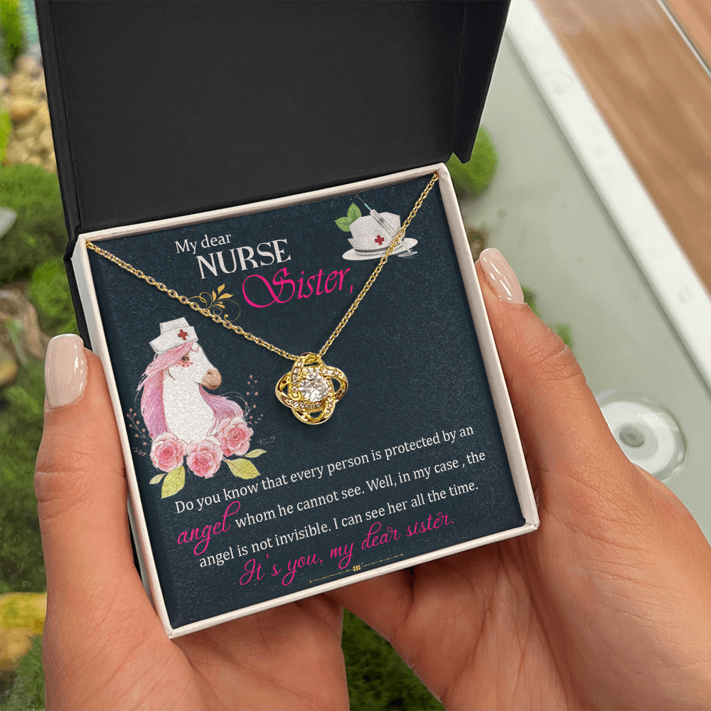 My Dear Nurse Sister Healthcare Medical Worker Nurse Appreciation Gift Infinity Knot Necklace Message Card-Express Your Love Gifts