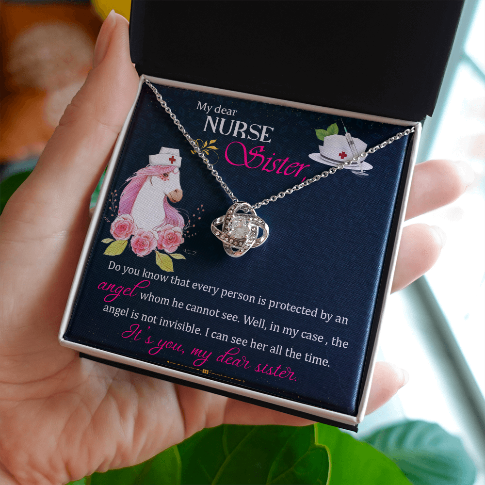 My Dear Nurse Sister Healthcare Medical Worker Nurse Appreciation Gift Infinity Knot Necklace Message Card-Express Your Love Gifts