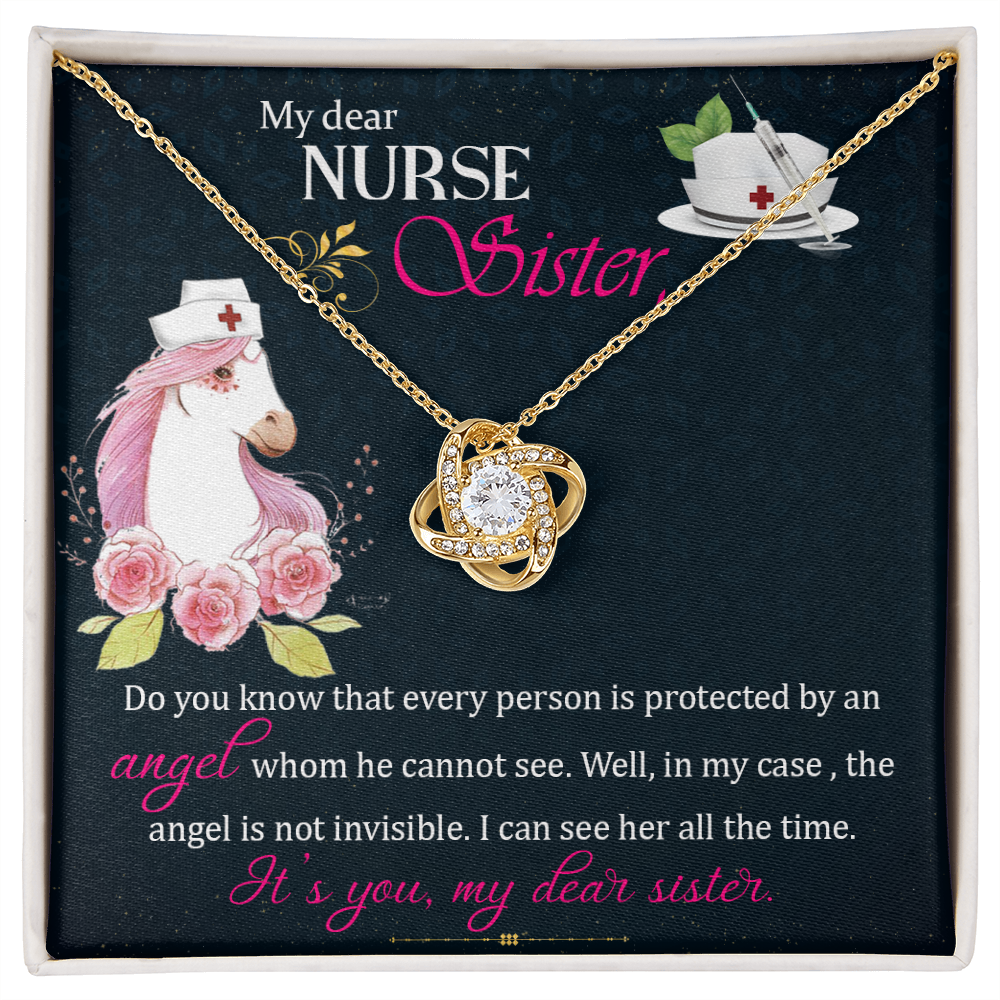 My Dear Nurse Sister Healthcare Medical Worker Nurse Appreciation Gift Infinity Knot Necklace Message Card-Express Your Love Gifts