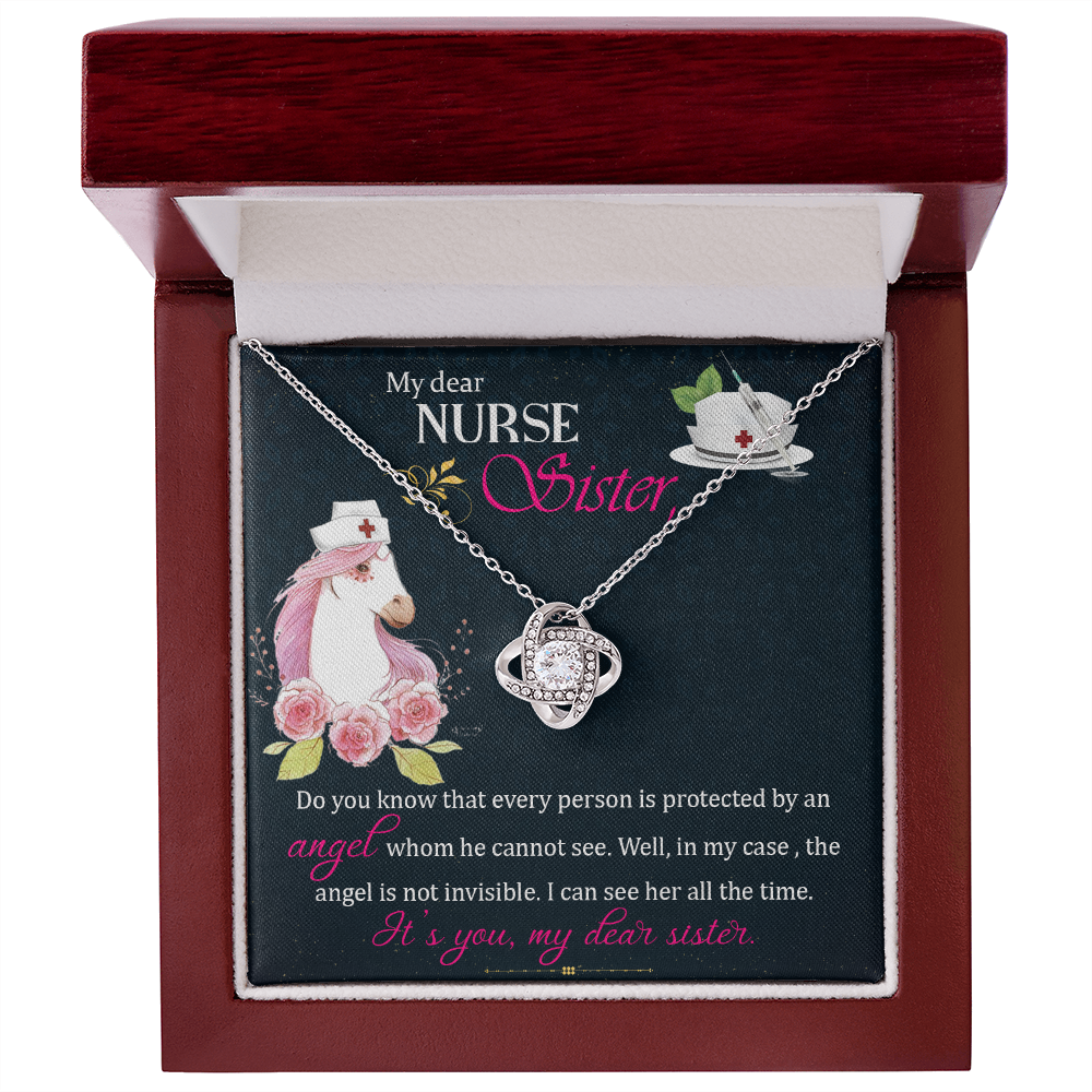My Dear Nurse Sister Healthcare Medical Worker Nurse Appreciation Gift Infinity Knot Necklace Message Card-Express Your Love Gifts