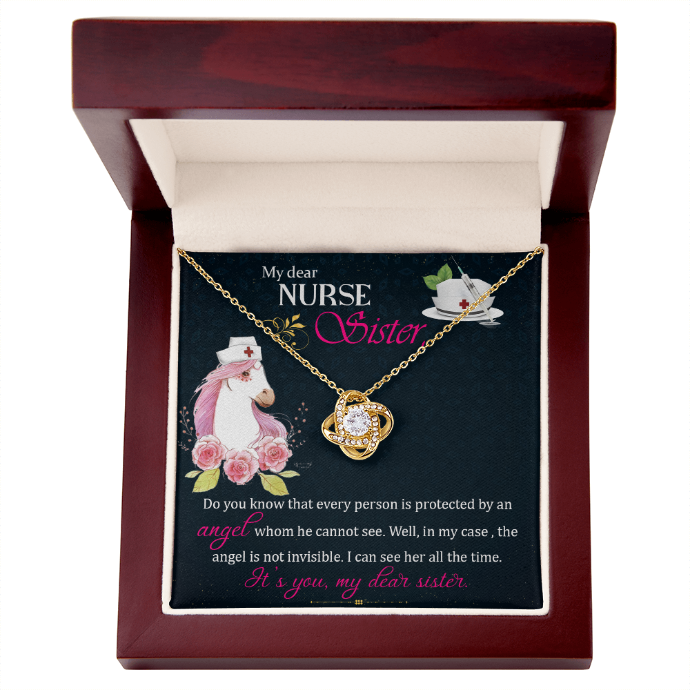 My Dear Nurse Sister Healthcare Medical Worker Nurse Appreciation Gift Infinity Knot Necklace Message Card-Express Your Love Gifts