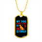 My Dog Family Blue Necklace Stainless Steel or 18k Gold Dog Tag 24" Chain-Express Your Love Gifts