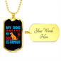 My Dog Family Blue Necklace Stainless Steel or 18k Gold Dog Tag 24" Chain-Express Your Love Gifts