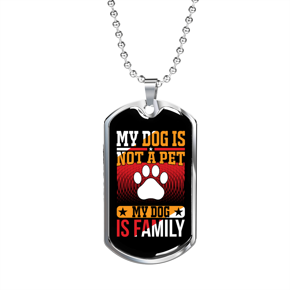 My Dog Family Necklace Stainless Steel or 18k Gold Dog Tag 24" Chain-Express Your Love Gifts
