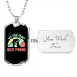 My Dog is My Bestfriend Necklace Stainless Steel or 18k Gold Dog Tag 24" Chain-Express Your Love Gifts