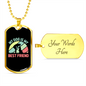 My Dog is My Bestfriend Necklace Stainless Steel or 18k Gold Dog Tag 24" Chain-Express Your Love Gifts
