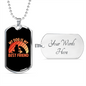 My Dog is My Bestfriend Orange Necklace Stainless Steel or 18k Gold Dog Tag 24" Chain-Express Your Love Gifts