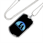 My Dog is My Doorbell Blue Necklace Stainless Steel or 18k Gold Dog Tag 24" Chain-Express Your Love Gifts