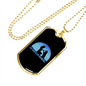 My Dog is My Doorbell Blue Necklace Stainless Steel or 18k Gold Dog Tag 24" Chain-Express Your Love Gifts