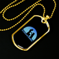 My Dog is My Doorbell Blue Necklace Stainless Steel or 18k Gold Dog Tag 24" Chain-Express Your Love Gifts