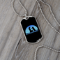 My Dog is My Doorbell Blue Necklace Stainless Steel or 18k Gold Dog Tag 24" Chain-Express Your Love Gifts