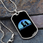 My Dog is My Doorbell Blue Necklace Stainless Steel or 18k Gold Dog Tag 24" Chain-Express Your Love Gifts