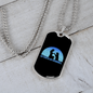 My Dog is My Doorbell Blue Necklace Stainless Steel or 18k Gold Dog Tag 24" Chain-Express Your Love Gifts