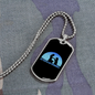 My Dog is My Doorbell Blue Necklace Stainless Steel or 18k Gold Dog Tag 24" Chain-Express Your Love Gifts