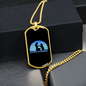 My Dog is My Doorbell Blue Necklace Stainless Steel or 18k Gold Dog Tag 24" Chain-Express Your Love Gifts