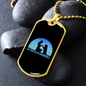 My Dog is My Doorbell Blue Necklace Stainless Steel or 18k Gold Dog Tag 24" Chain-Express Your Love Gifts