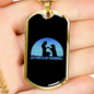 My Dog is My Doorbell Blue Necklace Stainless Steel or 18k Gold Dog Tag 24" Chain-Express Your Love Gifts