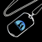 My Dog is My Doorbell Blue Necklace Stainless Steel or 18k Gold Dog Tag 24" Chain-Express Your Love Gifts