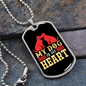 My Dog Is My Heart Red Necklace Stainless Steel or 18k Gold Dog Tag 24" Chain-Express Your Love Gifts