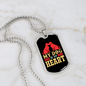 My Dog Is My Heart Red Necklace Stainless Steel or 18k Gold Dog Tag 24" Chain-Express Your Love Gifts