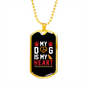 My Dog is My Heart Red Paw Necklace Stainless Steel or 18k Gold Dog Tag 24" Chain-Express Your Love Gifts