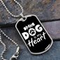 My Dog is My Heart White Necklace Stainless Steel or 18k Gold Dog Tag 24" Chain-Express Your Love Gifts