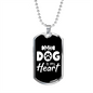 My Dog is My Heart White Necklace Stainless Steel or 18k Gold Dog Tag 24" Chain-Express Your Love Gifts
