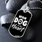 My Dog is My Heart White Necklace Stainless Steel or 18k Gold Dog Tag 24" Chain-Express Your Love Gifts