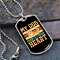 My Dog Is My Heart Yellow Necklace Stainless Steel or 18k Gold Dog Tag 24" Chain-Express Your Love Gifts