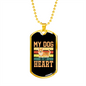 My Dog Is My Heart Yellow Necklace Stainless Steel or 18k Gold Dog Tag 24" Chain-Express Your Love Gifts