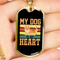 My Dog Is My Heart Yellow Necklace Stainless Steel or 18k Gold Dog Tag 24" Chain-Express Your Love Gifts