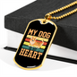 My Dog Is My Heart Yellow Necklace Stainless Steel or 18k Gold Dog Tag 24" Chain-Express Your Love Gifts