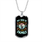 My Dog is Not a Pet Blue Necklace Stainless Steel or 18k Gold Dog Tag 24" Chain-Express Your Love Gifts