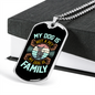 My Dog is Not a Pet Blue Necklace Stainless Steel or 18k Gold Dog Tag 24" Chain-Express Your Love Gifts