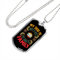 My Dog is Not a Pet Necklace Stainless Steel or 18k Gold Dog Tag 24" Chain-Express Your Love Gifts