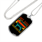 My Dog Rescued Me Red Necklace Stainless Steel or 18k Gold Dog Tag 24" Chain-Express Your Love Gifts