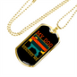 My Dog Rescued Me Red Necklace Stainless Steel or 18k Gold Dog Tag 24" Chain-Express Your Love Gifts