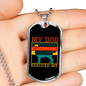 My Dog Rescued Me Red Necklace Stainless Steel or 18k Gold Dog Tag 24" Chain-Express Your Love Gifts
