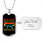 My Dog Rescued Me Red Necklace Stainless Steel or 18k Gold Dog Tag 24" Chain-Express Your Love Gifts
